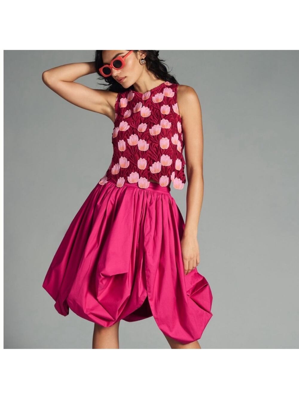 Anthropologie Sunday in Brooklyn Scalloped
Bubble Skirt sz S hot pink